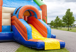 Multifun springkussen met een opvallend 3D krokodil figuur aan de bovenkant en een glijbaan bestellen voor kids. Koop springkussens online bij JB Inflatables Nederland