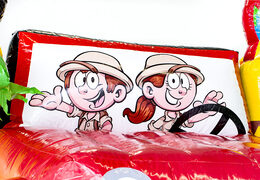 Koop middelmatig opblaasbare multiplay springkasteel in amazon safari thema met glijbaan voor kinderen. Bestel opblaasbare springkastelen online bij JB Inflatables Nederland