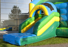 Multifun jungle springkasteel met glijbaan en een 3D gorilla object aan de bovenkant van het springkasteel kopen voor kinderen. Koop springkastelen online bij JB Inflatables Nederland