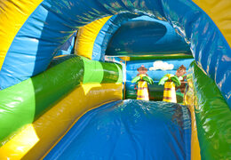 Bestel opblaasbaar multifun luchtkussen met dak in thema jungle voor kinderen bij JB Inflatables Nederland. Koop luchtkussens online bij JB Inflatables Nederland