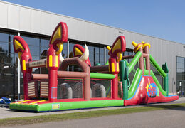 Bestel een 17 meter brede unieke stormbaan in cowboy thema voor kids. Koop opblaasbare stormbanen nu online bij JB Inflatables Nederland