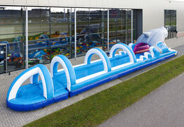 Haai buikschuifbaan 18 meter lang met een extra brede baan kopen. Bestel opblaasbare buikschuifbanen nu online bij JB Inflatables Nederland