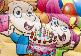 Klein overdekt opblaasbaar multiplay springkasteel met glijbaan kopen in thema feest voor kinderen. Bestel springkastelen online bij JB Inflatables Nederland