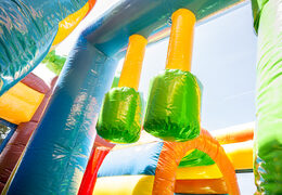 Springkasteel in thema sprookjes met een glijbaan kopen voor kinderen. Bestel opblaasbare springkastelen online bij JB Inflatables Nederland