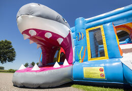 Bestel medium opblaasbare haai springkasteel met glijbaan voor kinderen. Koop opblaasbare springkastelen online at JB Inflatables Nederland 