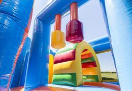 Bestel middelmatig opblaasbare multiplay springkussen in shark thema met glijbaan voor kinderen. Koop opblaasbare springkussens online bij JB Inflatables Nederland