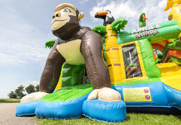 Medium opblaasbare multiplay springkasteel in safari gorilla thema te bestellen voor kinderen. Bestel opblaasbare springkastelen online at JB Inflatables Nederland