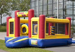 Multifunctionele opblaasbare glijbaan in thema clown  met een plonsbad, indrukwekkend 3D object, frisse kleuren en de 3D obstakels kopen voor kids. Bestel opblaasbare glijbanen nu online bij JB Inflatables Nederland