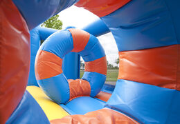 Koop een unieke multifunctionele opblaasbare glijbaan in clownvis thema met een plonsbad, indrukwekkend 3D object, frisse kleuren en de 3D obstakel voor kinderen. Bestel opblaasbare glijbanen nu online bij JB Inflatables Nederland