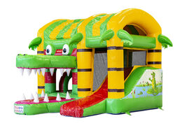 Mini opblaasbare multiplay springkasteel in krokodil thema te bestellen voor kinderen. Bestel opblaasbare springkastelen online at JB Inflatables Nederland