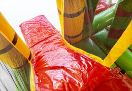 Springkasteel in krokodil thema met een glijbaan bestellen voor kinderen. Koop opblaasbare springkastelen online bij JB Inflatables Nederland