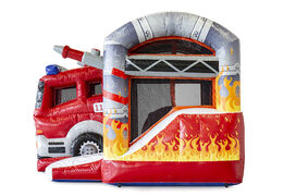 Multiplay L Brandweer springkasteel met glijbaan bestellen voor kinderen. Koop opblaasbare springkastelen online bij JB Inflatables Nederland