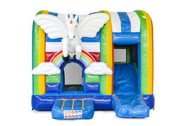 Mini opblaasbare multiplay springkasteel in unicorn thema te bestellen voor kinderen. Bestel opblaasbare springkastelen online at JB Inflatables Nederland