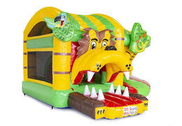 Springkasteel in jungle thema met een glijbaan bestellen voor kinderen. Koop opblaasbare springkastelen online bij JB Inflatables Nederland