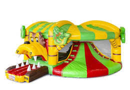 Bestel middelmatig opblaasbare multiplay springkasteel in jungle thema met glijbaan voor kinderen. Koop opblaasbare springkastelen online bij JB Inflatables Nederland