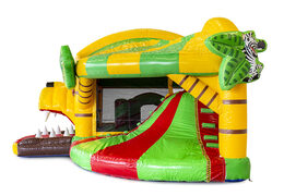 Koop medium opblaasbare jungle springkasteel met glijbaan voor kinderen. Bestel opblaasbare springkastelen online at JB Inflatables Nederland 