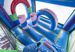 Multiplay unicorn springkussen met een glijbaan en 3D objecten kopen voor kids. Bestel opblaasbare springkussens online bij JB Inflatables Nederland