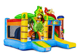 Bestel medium opblaasbare tropisch springkasteel met glijbaan voor kinderen. Koop opblaasbare springkastelen online at JB Inflatables Nederland 