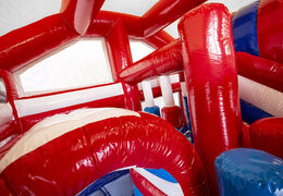 Multiplay springkasteel met slide in thema brandweer bestellen voor kinderen. Koop opblaasbare springkastelen online bij JB Inflatables Nederland