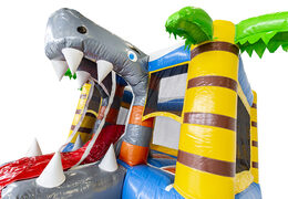 Klein multiplay opblaasbare springkussen in haai thema met glijbaan te koop voor kinderen. Koop opblaasbare springkussens bij JB Inflatables Nederland