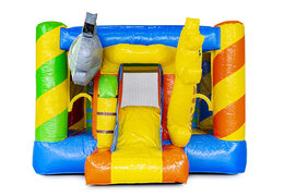 Koop mini opblaasbare multiplay springkasteel in feest thema met glijbaan voor kinderen. Bestel opblaasbare springkastelen online bij JB Inflatables Nederland