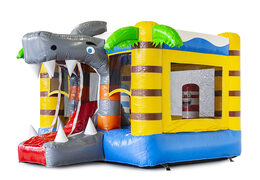 Bestel mini multiplay opblaasbare springkasteel in haai thema voor kinderen. Koop opblaasbare springkastelen met glijbaan bij JB Inflatables Nederland