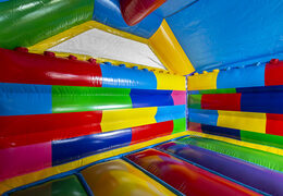 Bestel opblaasbare slide combo springkussen voor kinderen in superblocks thema. Opblaasbare springkussen met glijbaan te koop bij JB Inflatables Nederland