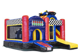 Multiplay springkasteel met slide in thema formule 1 bestellen voor kinderen. Koop opblaasbare springkastelen online bij JB Inflatables Nederland