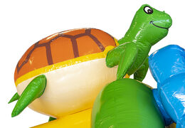 Slide combo opblaasbare springkussen te koop in hawaii thema voor kinderen. Bestel opblaasbare springkussens met glijbaan bij JB Inflatables Nederland