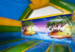 Koop opblaasbare slide combo hawaii springkasteel voor kinderen. Opblaasbare springkastelen met glijbaan te koop bij JB Inflatables Nederland