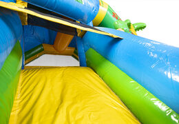 Opblaasbare slide combo luchtkussen in thema hawaii te koop voor kinderen. Bestel nu opblaasbare luchtkussens met glijbaan bij JB Inflatables Nederland