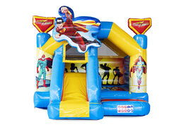 Bestel opblaasbare slide combo springkasteel voor kinderen in superhero thema. Opblaasbare springkastelen met glijbaan te koop bij JB Inflatables Nederland