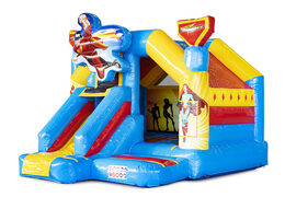 Slide combo opblaasbare springkasteel  kopen in superhelden thema voor kinderen, Koop nu opblaasbare springkastelen met glijbaan bij JB Inflatables Nederland