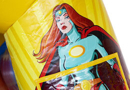 Klein overdekt opblaasbaar multiplay springkussen met glijbaan kopen in thema superhero superhelden voor kinderen. Bestel nu opblaasbare springkussens met glijbaan bij JB Inflatables Nederland