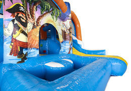 Mini opblaasbare multiplay springkasteel in piraat thema te bestellen voor kinderen. Bestel opblaasbare springkastelen online at JB Inflatables Nederland