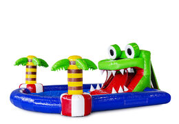 Krokodil waterglijbaan springkasteel kopen bij JB Inflatables Nederland. Bestel nu springkastelen online bij JB Inflatables Nederland