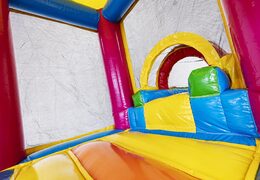 Koop mini opblaasbare multiplay springkasteel in unicorn thema met glijbaan voor kinderen. Bestel opblaasbare springkastelen online bij JB Inflatables Nederland