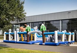 Gekleurde inflatable park in Frozen thema bestellen voor kinderen. Koop springkastelen online bij JB Inflatables Nederland 