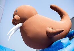 Koop groot opblaasbaar springkasteel in thema Frozen met meerdere glijbanen en allerlei leuke obstakels met prints die bij het thema passen voor kinderen. Bestel springkastelen online bij JB Inflatables Nederland 