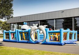 Gekleurde inflatable park in seaworld thema bestellen voor kinderen. Koop springkastelen online bij JB Inflatables Nederland 