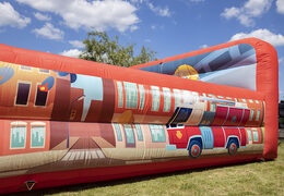 Opblaasbaar bubble park met schuim in brandweer thema te koop voor kids