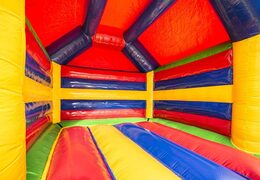 Standaard springkasteel kopen in circus thema met mooie animaties zowel op de binnen- en buitenwanden  en op de pilaren voor kinderen. Bestel springkastelen online bij JB Inflatables Nederland