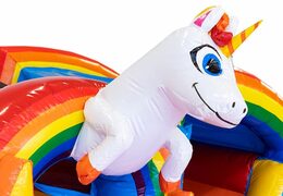 Bestel opblaasbaar multiplay springkasteel in thema unicorn met of zonder bad  voor kinderen bij JB Inflatables Nederland. Koop springkastelen online bij JB Inflatables Nederland