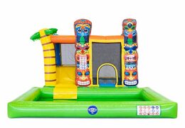 Bestel opblaasbaar multi splash bounce springkussen in Hawaï thema met of zonder bad voor kids. Koop springkussens online bij JB Inflatables Nederland 