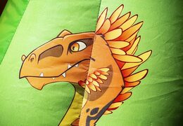 Klein overdekt multifun springkasteel te koop in thema dino voor kinderen. Koop springkastelen online bij JB Inflatables Nederland