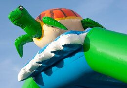 Bestel uniek standaard springkastelen met een 3D object van een schilpad aan de bovenkant voor kinderen. Koop springkastelen online bij JB Inflatables Nederland