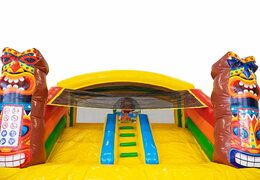 Splashy slide opblaasbaar multiplay springkasteel in thema Hawaï bij JB Inflatables Nederland. Koop springkastelen online bij JB Inflatables Nederland