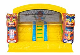 Multifunctioneel opblaasbaar luchtkussen met zwembad in thema splash bounce Hawaï tropisch kopen voor kinderen. Bestel luchtkussens bij JB Inflatables Nederland