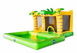 Opblaasbaar Multi Splash Bounce Krokodil springkussen met waterbadje kopen in thema krokodil croco voor kinderen bij JB Inflatables