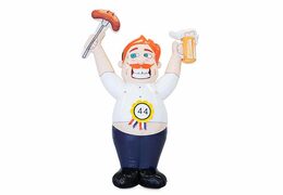 Opblaasbare abraham bourgondier met bier en een worst in zijn hand kopen